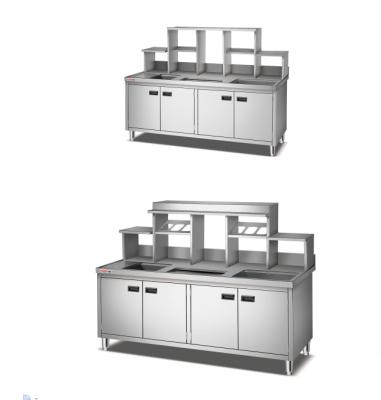 China Modern Custom Stainless Steel Work Bench Bar Cocktail Counter Cabinet / Metal Cocktail Station Cabinet Maker for sale