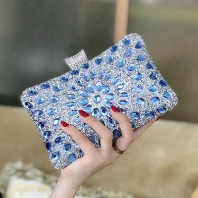 China Luxury Factory Wholesale Rhinestone Clutch Evening Bag For Formal Party Pillow Shaped Crystal Bags Clutch Purse Handbag For Wedding for sale