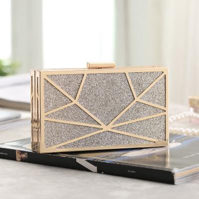 China 2021 Outlet Fashion Metal Frame Hollow Evening Clutch Wedding Bag Party Bag Designer Clutches Unique Chain Purse Ladies Handbags Even Clutch Bags for sale