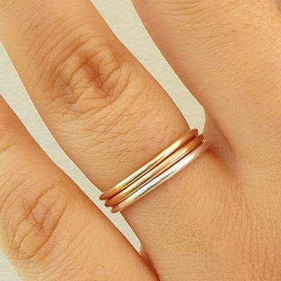 China CLASSIC Chinese Supply Gold Plated Stainless Steel Rings Delicacy Thin Round Stacking Rings for sale