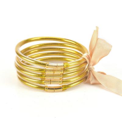 China New Arrival Jelly Bangle Bracelet Gold CLASSIC Minimalist Silicone Bangle Jewelry Stackable Bracelet For Women for sale