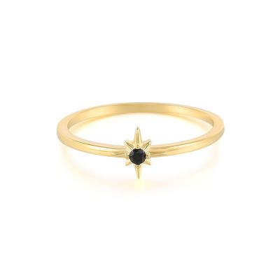 China Landy Star FASHIONABLE Black Diamond Fashion Ring Gold Plated Amazon Hot Selling Eight for sale