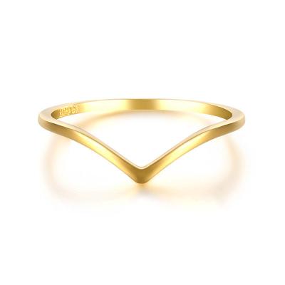 China Landy Fashion Gold Plated Rings Fashion Trendy Simple Soft Line Slim TRENDY V Shape Jewelry for sale