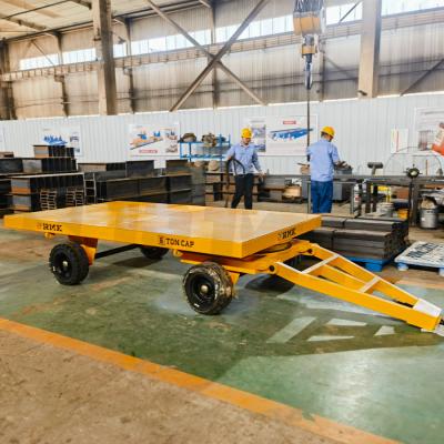 中国 10T Trailers  In Port Transportation Trackless Trailer 販売のため