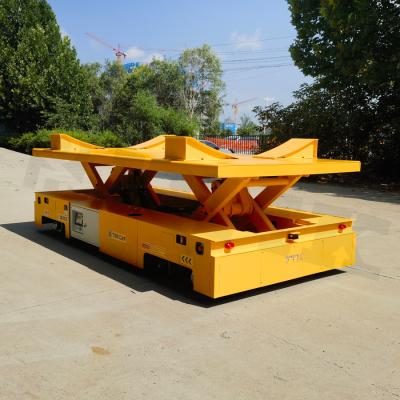 China Multi-Drive Battery Transfer Cart With Omni Wheels 12 Tons Lifting Transfer Cart for sale