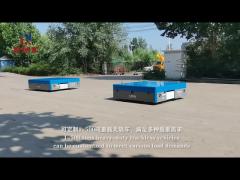 Trackless electric transfer flat car for manufacturing industry