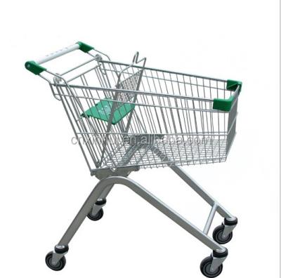 China Unveiling Customized RAL Colors 60 Liters Metal Supermarket Style European Shopping Cart Trolley for sale