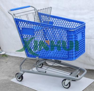 China Unfolding Supermarket Trolley Plastic Shopping Shopping Cart for sale