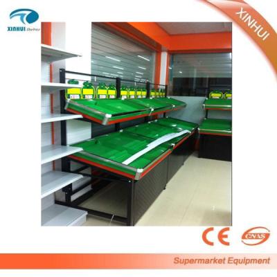 China High quality modern high quality steel gondola supermarket vegetable and fruit display stand for sale