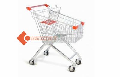 China 80L Small European Wire cold metal Shopping Cart / Trolleys for sale