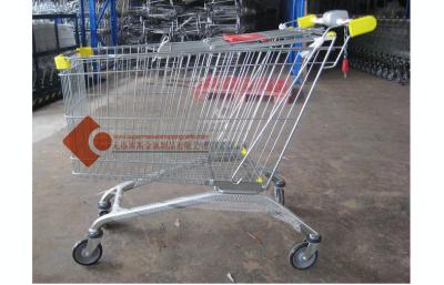 China 240L Wire metal Shopping Trolleys Yellow plastic Israel With lock for sale