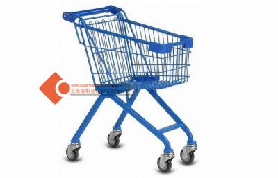 China Small Retail Cold wire Supermarket Shopping Cart blue 60L / 80L / 100L Trolleys for sale