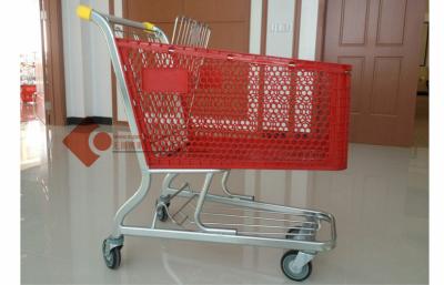 China Red Plastic Supermarket Shopping Cart 180L 1085 * 595 * 1050mm for sale