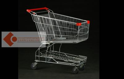 China Chromed Metal Steel Wire Shopping Trolley Asian Design 150L for sale