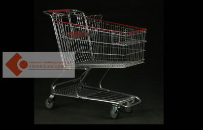 China 210L Shine Heavy Duty Shopping Trolley / Trolleys With Chrome Plated for sale