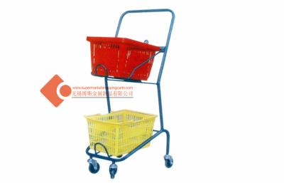 China Wire Cold Metal Grocery Cart Collapsible Shopping Cart For Supermarket 45KG for sale