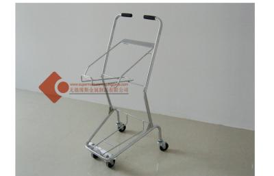 China Supermarket Heavy Duty Double Basket Shopping Cart 4 Wheel Shopping Trolley for sale