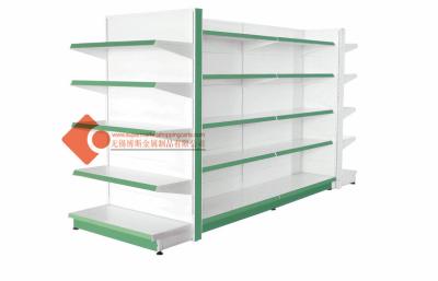 China Green Wire Metal Gondola Shelving Empty Supermarket Shelves 3-7 Layers for sale