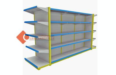 China Commercial Wire Metal Supermarket Shelves large Gondola Display Shelving 50-80KG for sale