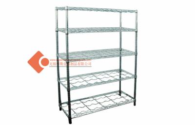 China Supermarket Adjustable Wire Shelving Racks 4 / 5 Tier Wire Shelving for sale