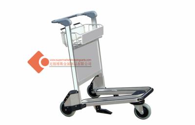 China White Aluminum Airport Baggage Trolley 4 Wheel Luggage Cart 200KG - 300KG for sale