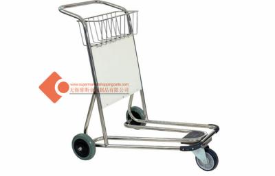 China Fashionable Airport Baggage Trolley , Stainless Steel Aircraft Cart With Hand Brake for sale