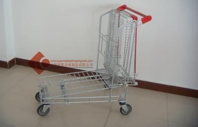 China Double Layer Industrial Platform Trolleys Industrial Hand Trucks And Carts for sale