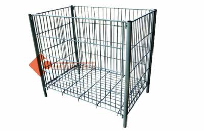 China Shop Reusable Durable Collapsible Wire Containers Clothing Cage Rack for sale