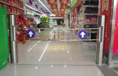 China Auto 304 Stainless Steel Supermarket Swing Gate 180 / 90 Degree for sale