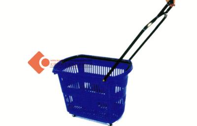 China Colorful 30L Double Handle Shopping Baskets With Wheels 610*330*350mm for sale