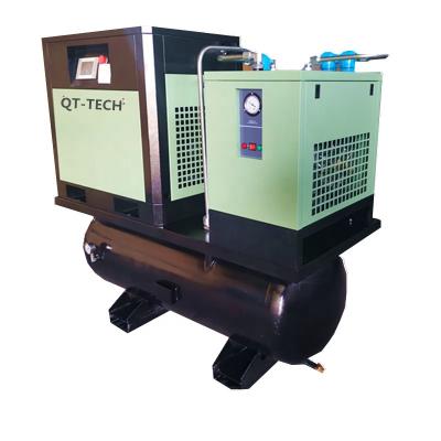 China Lubricated 15hp 11kw Integrated Screw Air Compressor With Dryer With Tank for sale