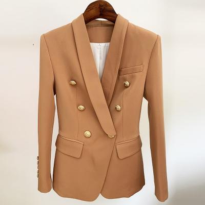 China Custom made anti-shrink or ready to ship hot sale wholesale fashion high quality slim women's double breasted jackets and blazer for sale