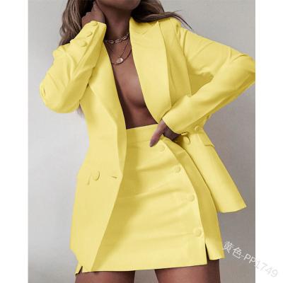 China Solid Color Anti-Shrink Two-Piece Suit + Half Skirt Skirt Suit for sale