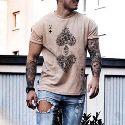 China European Anti-wrinkle men's 2021 new summer and American short-sleeved game cards printed short-sleeved T-shirt for sale