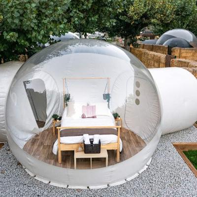 China Hot Selling Outdoor Decoration Garden House Plastic Giant Pop Up Inflatable Transparent PVC Dome Bubble Tent Burbuja Camping for sale