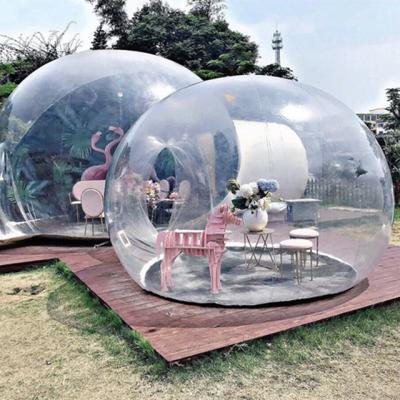 China Straight Tying Type Burbuja Picnic Tents Large Reception Dome Transparent Outdoor Inflatable Spherical Waterproof Hotel Clear Picnic Tents for sale