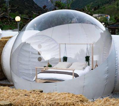 China Outdoor House Decoration Plastic Giant Noise Inflatable PVC Dome Transparent Bubble Tent With Bathroom for sale