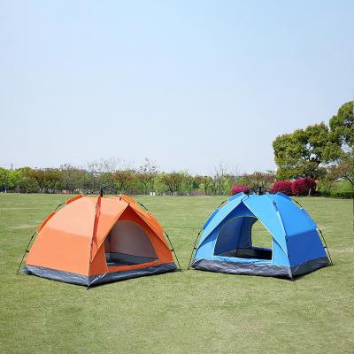 China Diagonal Tether Type 3-4 Person Automatic Hydraulic Spring Style Waterproof Family Hiking Camping Tent for sale