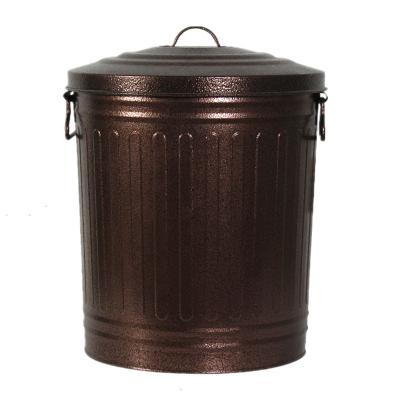 China Sustainable Galvanized Household Customize Single Bin With Lid Bathroom Trash Storage Bucket for sale