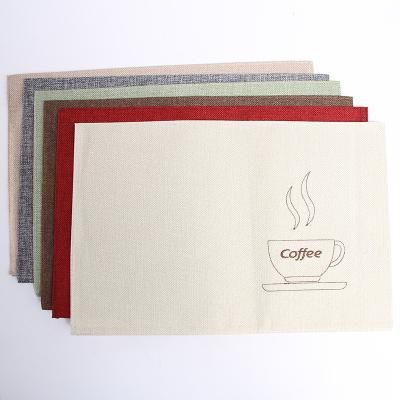 China Light Luxury Cotton Linen Square Coffee Household Heat Insulation Mat Oilproof Table Cloth Art Western Dining Meal Mat for sale