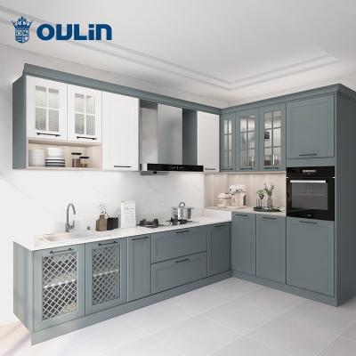 China Complete kitchen small kitchen muebles de cocina EUROPEAN set kitchen storage cabinet furniture blue european modular kitchen designs for sale