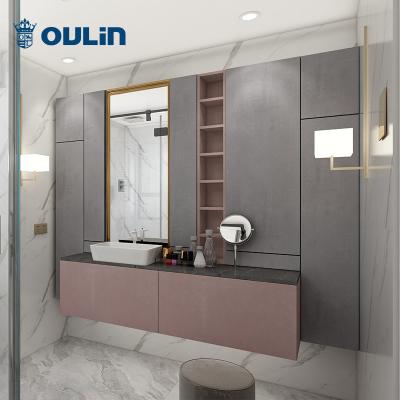 China Modern Design Simple Wooden Vanity Cabinet For Bathrooms for sale