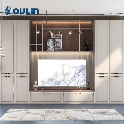 China (Size)Adjustable Modern French Wooden White Bookcase and TV Stand and Wardrobes and Living Room Furniture for sale