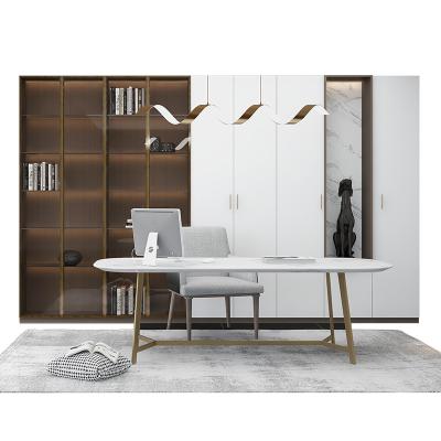 China (Size)Adjustable Modern White Wood And Corner Bookcase With Computer Desk And Wardrobes Bedroom And TV Stand for sale