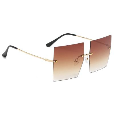 China Fashion Sunglasses High Quality Women's Cheap Fashion Polarized Square Rimless Sunglasses Recycling for sale