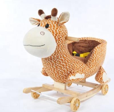 China Wooden Giraffe Plush Toy Factory Plush 2021 Hot Sale ICTI Baby Rocking Toys for sale