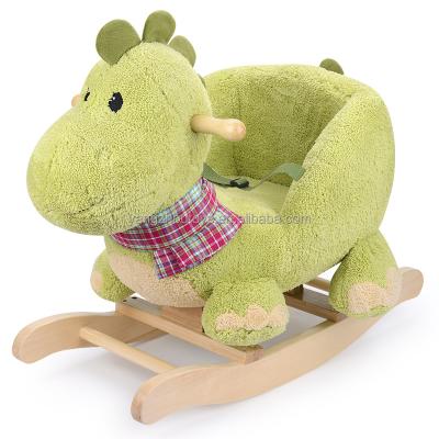 China Environmental Modern Dinosaur Baby Plush Wooden Rocking Chair for sale