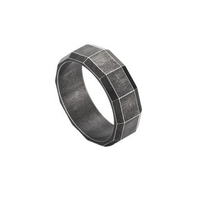 China Hiphop Square Titanium Ring Special Design Custom Product Stainless Steel Material Exaggerated Style Ring Jewelry for Men and Women for sale