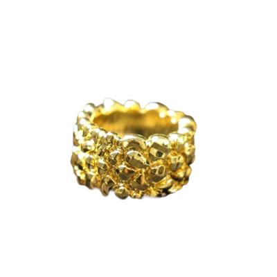 China Hiphop Crack Ring Gold Plating Style Delicate 18k Gold Plated Wholesale Fashion Fine Jewelry Ring for Men and Women for sale