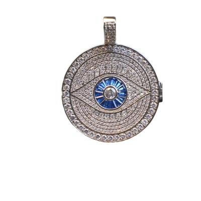 China Hiphop 18K Gold and Silver Plated Eye Pattern Picture Pendant Photo Pendant Low Price High Quality Hip Hop Unisex Jewelry for sale